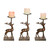 Set of 3 Bronze Christmas Reindeer Pillar Candle Holders 13" - IMAGE 1