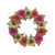 Bright Daisy Spring Floral Wreath, Orange and Pink 15-Inch - IMAGE 1