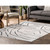 Tribal Puzzle Rectangular Area Throw Rug - 7.75' x 10.25’ - Cream and Charcoal Black