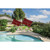 6.75' Outdoor Patio Rectangle Balcony Umbrella, Red - IMAGE 2