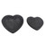 Distressed Finish Heart Shaped Bowls  - 10" - Black - Set of 2 - IMAGE 1