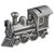 6" Silver Stainless Steel Train Design Coin Bank - IMAGE 1