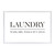 Laundry Wash, Dry, Fold and Put Away Framed Wall Art - 24" x 32" - White - IMAGE 1