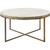 Modern Mango Wood Coffee Table - 30" - Beige and Gold - IMAGE 1