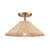 14" Brushed Gold 1-Light Semi Flush Mount Ceiling Fixture - IMAGE 1