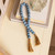 Wooden Bead Strands with Tassel - 23" - Blue and Brown - Set of 2 - IMAGE 2