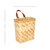 Woven Hanging Wall Basket with Leather Handle - 11" - Brown