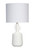Retro Style Handcrafted Table Lamp with Rolled Edge Drum Shade - 23.25" - White - IMAGE 1