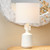 Retro Style Handcrafted Table Lamp with Rolled Edge Drum Shade - 23.25" - White - IMAGE 2