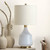 24.5" Hand Blown Glass Table Lamp with Linen Drum Shade - IMAGE 2