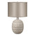 18" Beige and Off White Patterned Prairie Round Shade Table Lamp - IMAGE 1