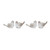 Washed Bird Figurines - 6" - White - Set of 4 - IMAGE 2