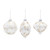 Matte Finish Glittered Glass Christmas Ornaments - 6" (150mm) - White and Gold - 6ct - IMAGE 1