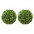 Boxwood Orb Artificial Outdoor Topiary Plants - 6.5" - Green - Set of 2 - IMAGE 1