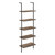 5-Tier Ladder Metal Bookcase with Shelves - 72" - Brown and Black - IMAGE 1