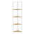4-Tier Etagere Bookcase with Shelves - 59.25" - White and Brown - IMAGE 1
