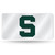 6" x 12" Silver Colored and Green College Michigan State Spartans Tag - IMAGE 1