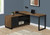 L-Shaped Computer Desk - 72" - Brown and Black - IMAGE 2