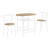 Ladderback Tubular Dining Set - 31.5" Brown and White - 3-Piece - IMAGE 1
