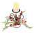 Apples and Berries Christmas Pillar Candle Holder - 10" - Green and Red - IMAGE 4
