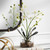 Orchid Artificial Floral Arrangements with Glass Container - 13" - White and Green - IMAGE 2