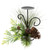 Pine Cones and Jingle Bell Christmas Pillar Candle Holder - 10" - IMAGE 1