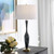Curvy Body Table Lamp with Tapered Drum Shade - 32.5" - Navy Blue and White - IMAGE 2