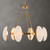 6 Light Oviform Round Ceiling Chandelier - 30.25" - White and Gold - IMAGE 2