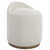 Upholstered Fluffy Swivel Pouf Ottoman - 24" - White and Brown - IMAGE 4