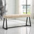 Upholstered Rectangular Slim Bench - 49" - Beige and Black - IMAGE 2