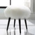 Sheepskin Accent Stool with Tapered Legs - 18.5" - Black and White - IMAGE 2