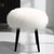 Sheepskin Accent Stool with Tapered Legs - 18.5" - Black and White - IMAGE 3