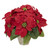 13" Red Poinsettia Silk Artificial Christmas Floral Arrangement with Ceramic Vase - IMAGE 1