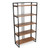 Handmade Five Tier Foldable Corner Shelf - 60.25" - Brown and Gray