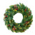 Pre-Lit Pine Artificial Christmas Wreath, 36-Inch, Warm White and Multicolor LED Lights - IMAGE 1