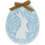 Easter Egg with Bunny and Burlap Bow Wooden Wall Decoration - 9.5" - Blue - IMAGE 1
