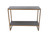 Rectangular Aluminum Console Table with Shelf  - 43.5" - Black and Brass Tone - IMAGE 1