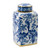 Square Chinoiserie Porcelain Jar with Lid - 12.5" - Blue and White - IMAGE 2