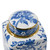 Square Chinoiserie Porcelain Jar with Lid - 12.5" - Blue and White