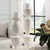 Stone Pillar Candleholders with Crystal Foot - 16" - White - Set of 2 - IMAGE 3
