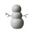 Ceramic Snowman Christmas Decoration - 6.5" - White and Black - IMAGE 1