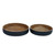 Round Wooden Carved Decorative Bowls - 17" - Brown and Black - Set of 2 - IMAGE 1