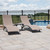 3 Piece Beige and Black Aluminium Folding Table and Reclining Chairs Set 69” - IMAGE 2