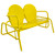 2-Person Outdoor Retro Metal Tulip Double Glider Patio Chair, Yellow - IMAGE 3