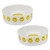 Smiley Face Porcelain Large Pet Bowls - 7.5" - White and Yellow - Set of 2 - IMAGE 1