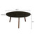 31.5" Black and Brown Round Italian Carrara Marble Coffee Table - IMAGE 5