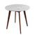 31.5" White and Brown Round Italian Carrara Marble Dining Table - IMAGE 2