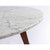31.5" White and Brown Round Italian Carrara Marble Dining Table - IMAGE 3