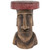 20.5" Brown and Red Easter Island Moai Side Table - IMAGE 3