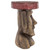 20.5" Brown and Red Easter Island Moai Side Table - IMAGE 4